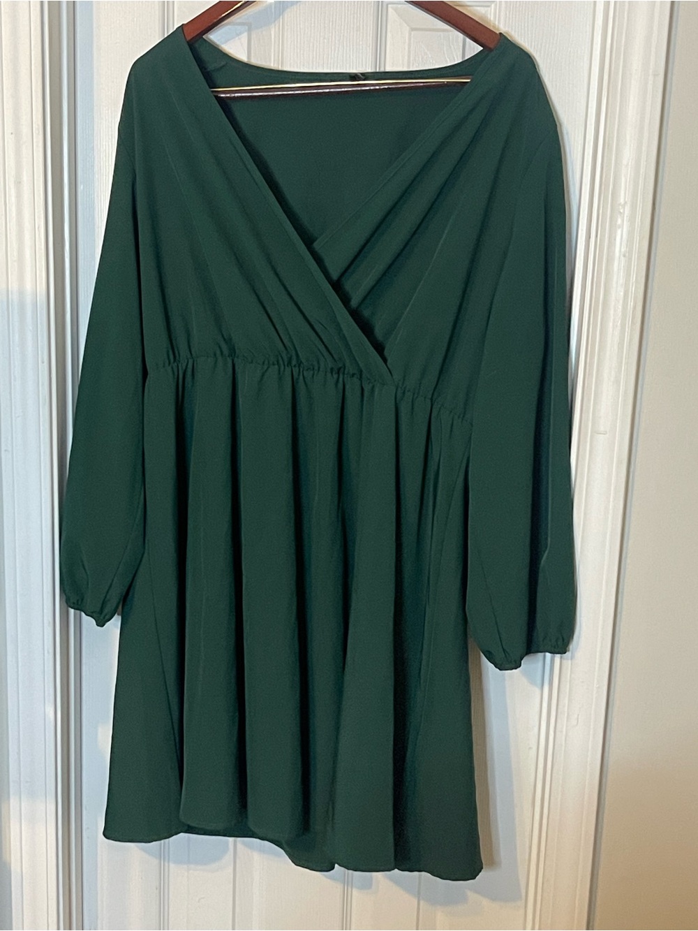SHEIN Curve Emerald Green babydoll style evening dress